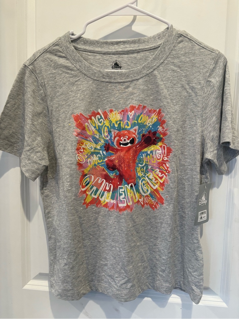 Disney Grey Graphic Tee with Colorful Red Panda